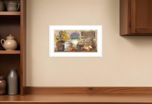 Antique Kitchen  White Framed Print Kitchen Wall Art