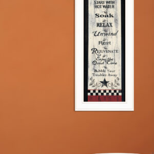 Bath Rules  White Framed Print Bathroom Wall Art