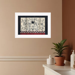 Bathroom  White Framed Print Bathroom Wall Art