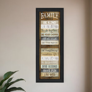 Family Rules Shutter  Black Framed Print Wall Art