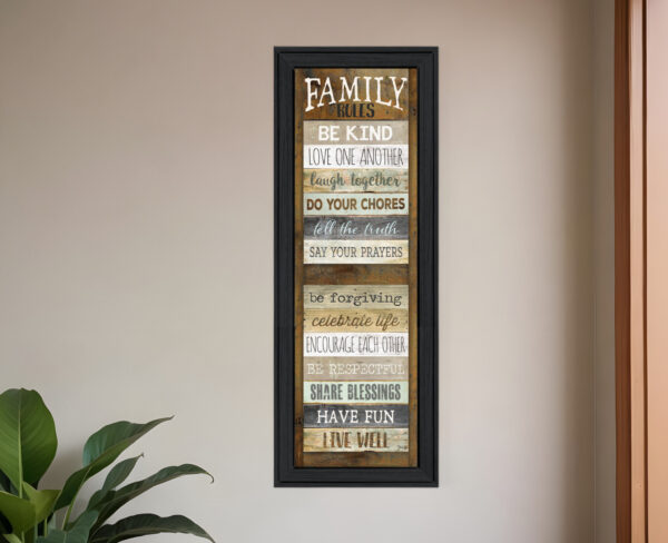 Family Rules Shutter  Black Framed Print Wall Art