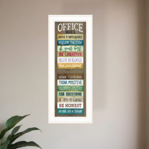 Office Rules  White Framed Print Wall Art