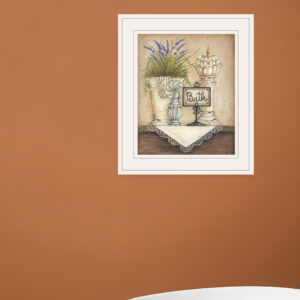 Bath Print  White Framed Print Bathroom Wall Art