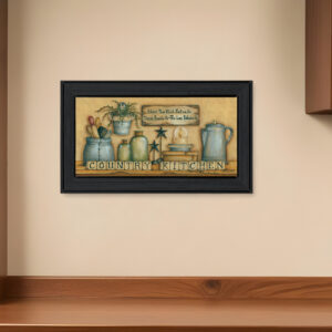 Country Kitchen  Black Framed Print Kitchen Wall Art