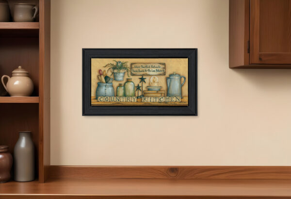 Country Kitchen  Black Framed Print Kitchen Wall Art