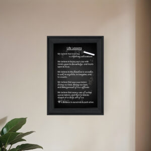 Life Lessons  Black Framed Print Wall Art