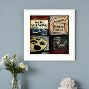 At the Movies I  White Framed Print Wall Art