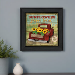 Sunflowers from the Farm  Black Framed Print Wall Art