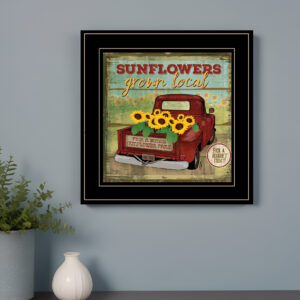 Sunflowers from the Farm  Black Framed Print Wall Art