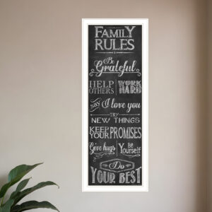 Family Rules  White Framed Print Wall Art