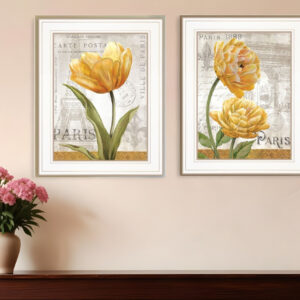 Set Of Two Paris  White Framed Print Wall Art