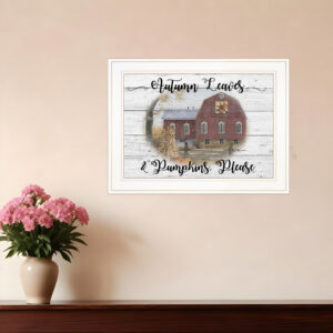 Autumn Leaves  White Framed Print Wall Art