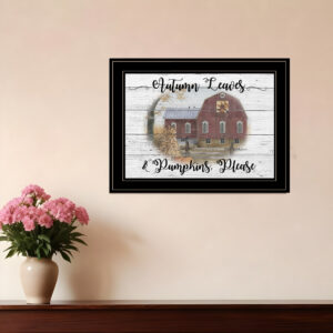 Autumn Leaves  Black Framed Print Wall Art