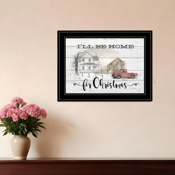 Ill be home for Christmas  Black Framed Print Wall Art