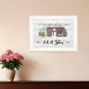 Let It Snow  White Framed Print Wall Art