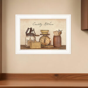 Country Kitchen White Framed Print Kitchen Wall Art