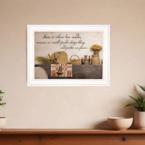 Home is Where Love Resides  White Framed Print Kitchen Wall Art