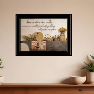 Home is Where Love Resides  Black Framed Print Kitchen Wall Art
