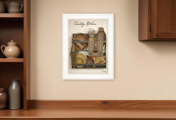 Country Kitchen  White Framed Print Kitchen Wall Art