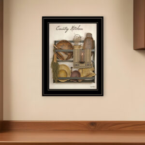 Country Kitchen  Black Framed Print Kitchen Wall Art