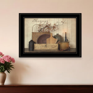 Count your Blessing  Black Framed Print Wall Art