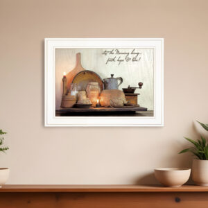 Faith Hope and Love  White Framed Print Kitchen Wall Art