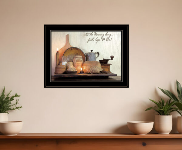 Faith Hope and Love  Black Framed Print Kitchen Wall Art
