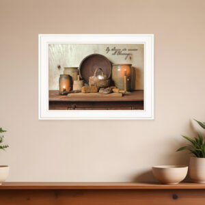 By Grace  White Framed Print Kitchen Wall Art