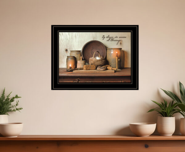 By Grace  Black Framed Print Kitchen Wall Art
