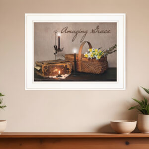 Amazing Grace White Framed Print Kitchen Wall Art