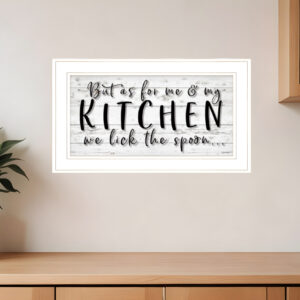 We lick the Spoon  White Framed Print Kitchen Wall Art