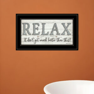 Relax  Black Framed Print Bathroom Wall Art