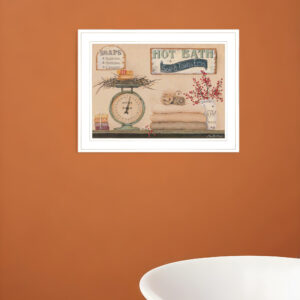 Hot Bath  White Framed Print Bathroom Wall Art