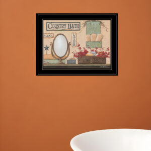 Country Bath  Black Framed Print Bathroom Wall Art