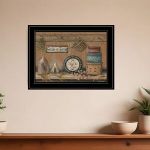 Treasures on the Shelf II  Black Framed Print Wall Art