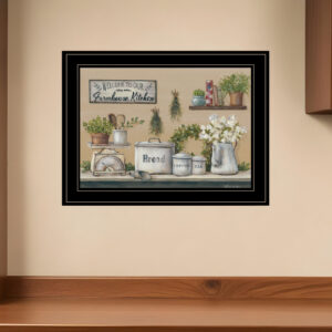 Garden Farmhouse Kitchen Black Framed Print Kitchen Wall Art