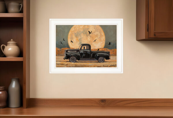 Harvest Moon  White Framed Print Kitchen Wall Art