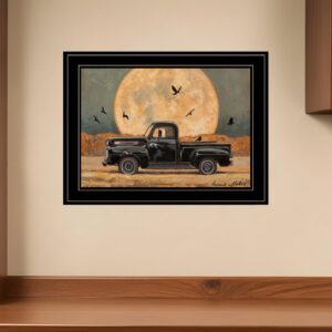 Harvest Moon  Black Framed Print Kitchen Wall Art