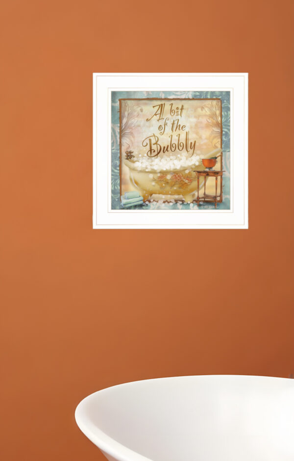 A Bit of Bubbly  White Framed Print Bathroom Wall Art - Image 3