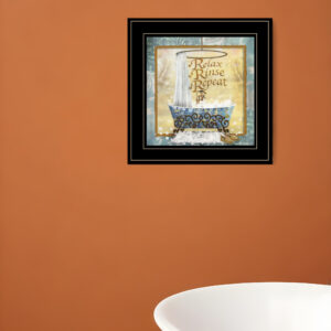 Relax Rinse Repeat  Black Framed Print Bathroom Wall Art