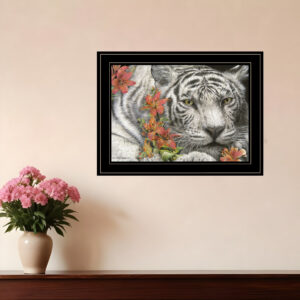 Tiger Lily  Black Framed Print Wall Art