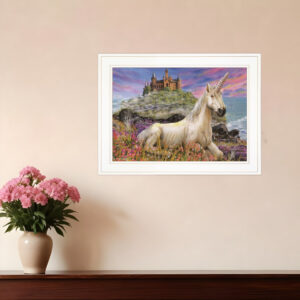 Royal Unicorn  White Framed Print Wall Art