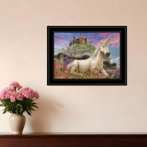 Royal Unicorn  Black Framed Print Wall Art
