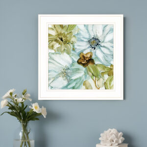 Sea glass Garden I  White Framed Print Wall Art