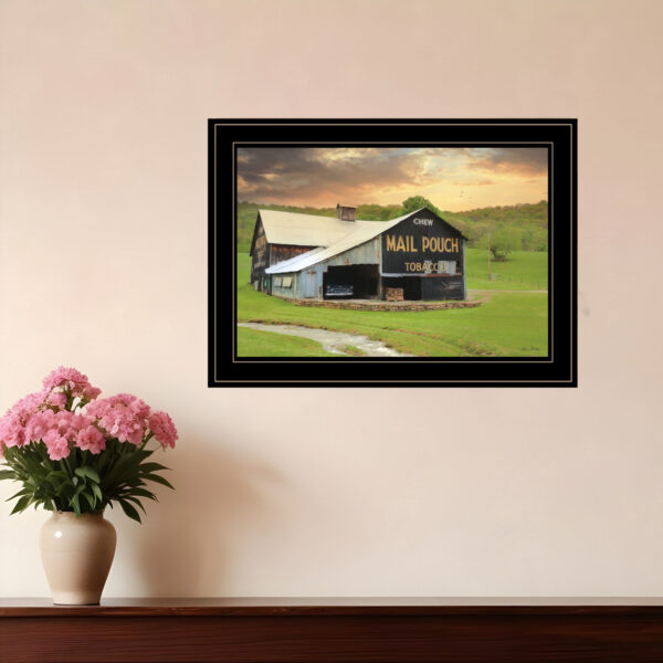 Mail Pouch Barn  Black Framed Print Wall Art
