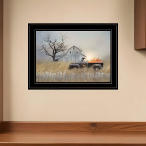 Fall Pumpkin Harvest  Black Framed Print Kitchen Wall Art