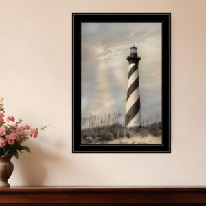 Cape Hatteras Lighthouse  Black Framed Print Wall Art