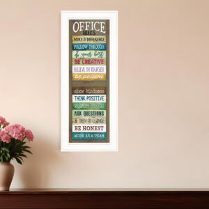 Office Rules  White Framed Print Wall Art
