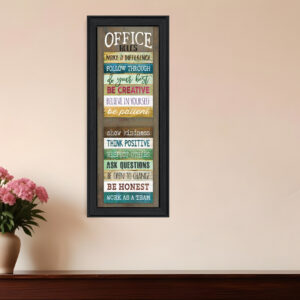 Office Rules  Black Framed Print Wall Art