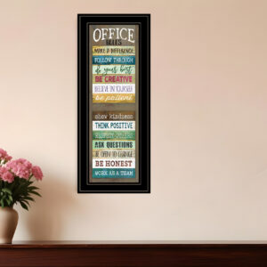 Office Rules  Black Framed Print Wall Art